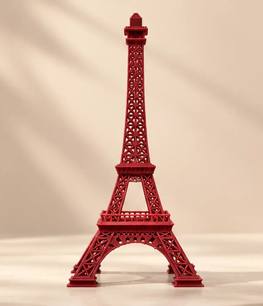 Red Eiffel Tower Model, front view